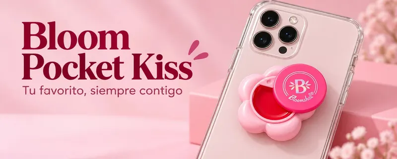 Bloom Pocket Kiss, bálsamo de labios que se lleva en el celular